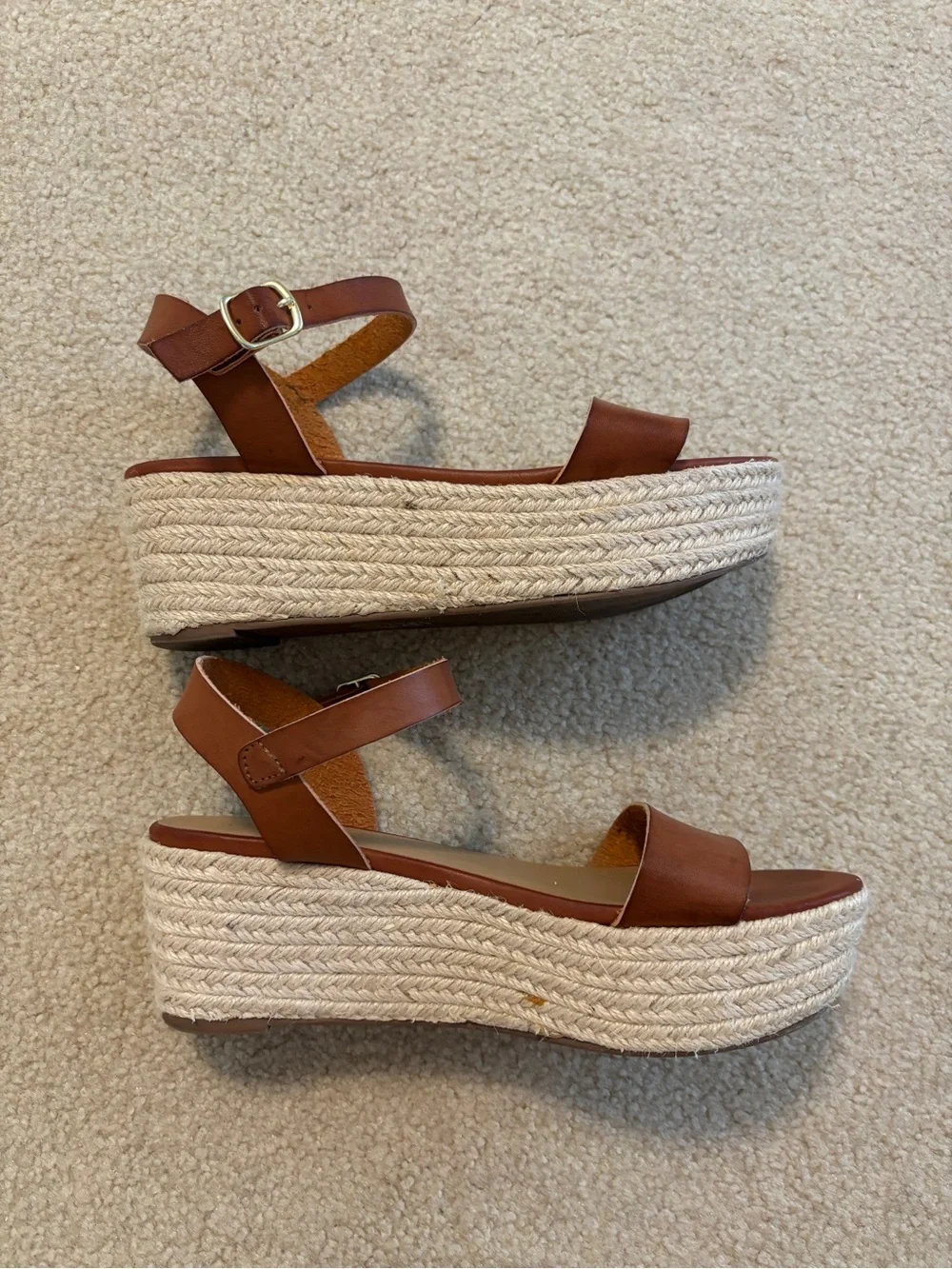 Cityclassified Espadrille Platform Wedge Sandal Brown Size 9